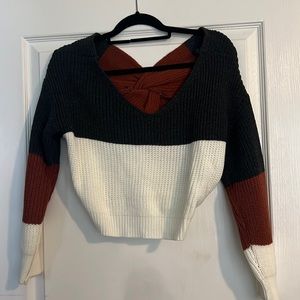 SHEIN size small multicolor off the shoulder crop sweater